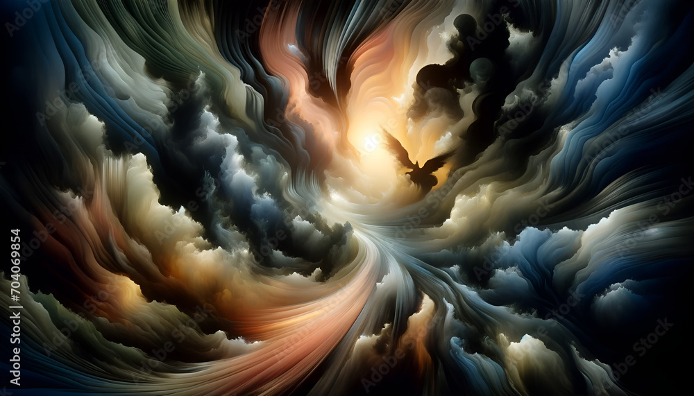 Obraz premium Harmony of Despair and Hope: An Art Therapy Journey