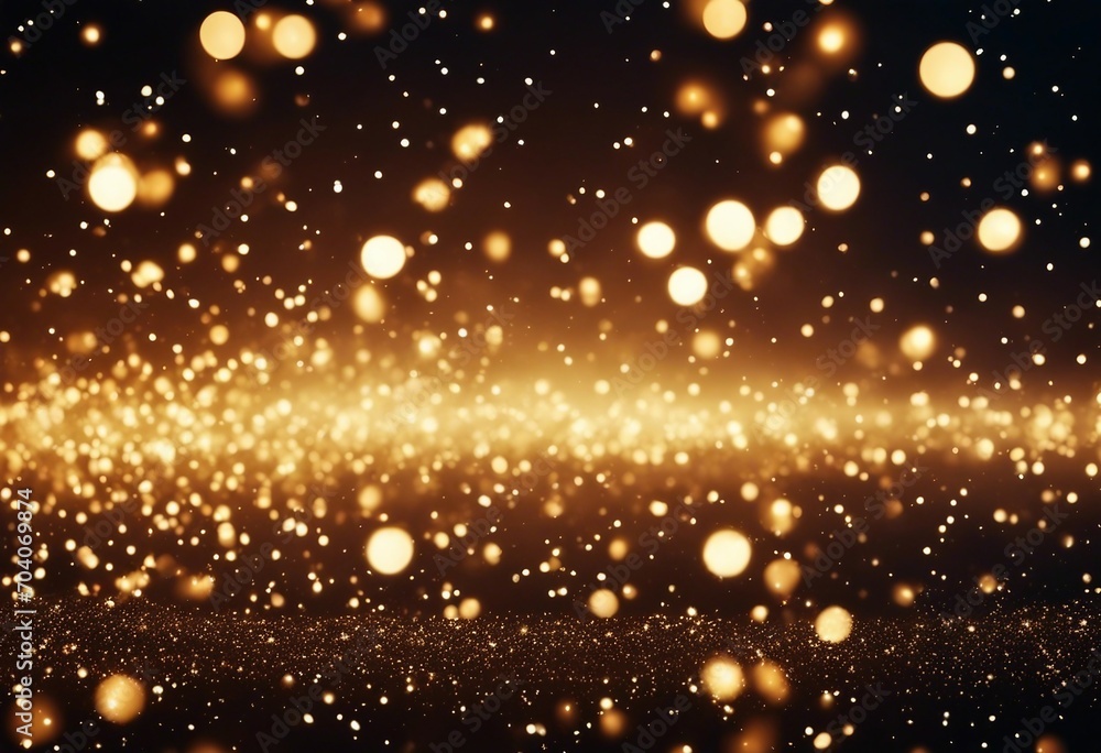 Abstract festive dark and gold background with fireworks glitter and bokeh Holidays celebration