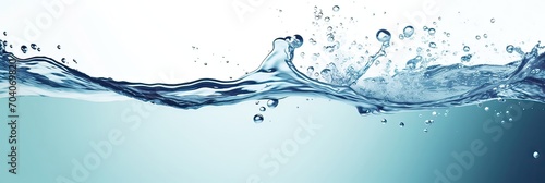 Splash of water wave, blue. Abstract banner background water waves. Abstract nature concept banner for beauty spa, drinking water advertising. Use for abstract, wallpaper, poster. Copy Space.
