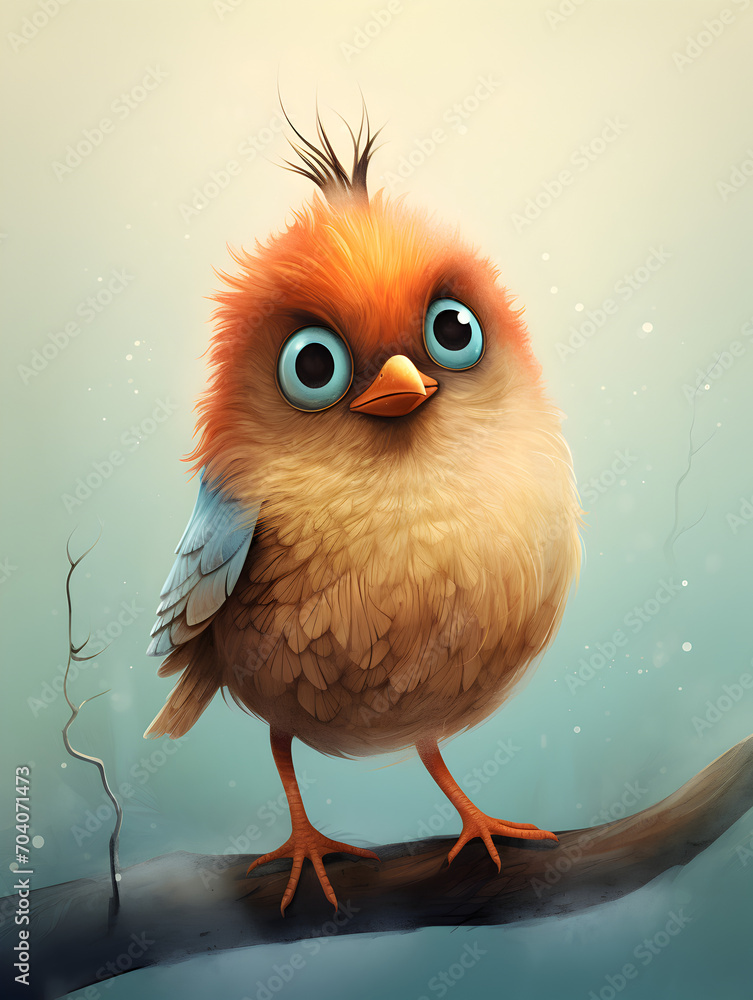 Illustration of a cute little bird