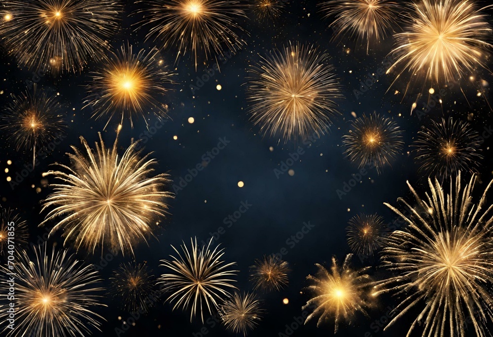 Naklejka premium Birthday celebration and happy new year, party and fireworks wallpaper
