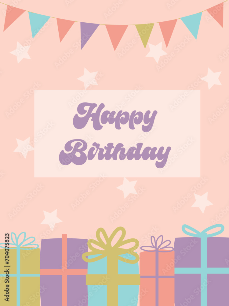 Happy birthday greeting card. vector pattern for poster, banner, postcard, advertisement. Invitation, congratulations, modern patterns