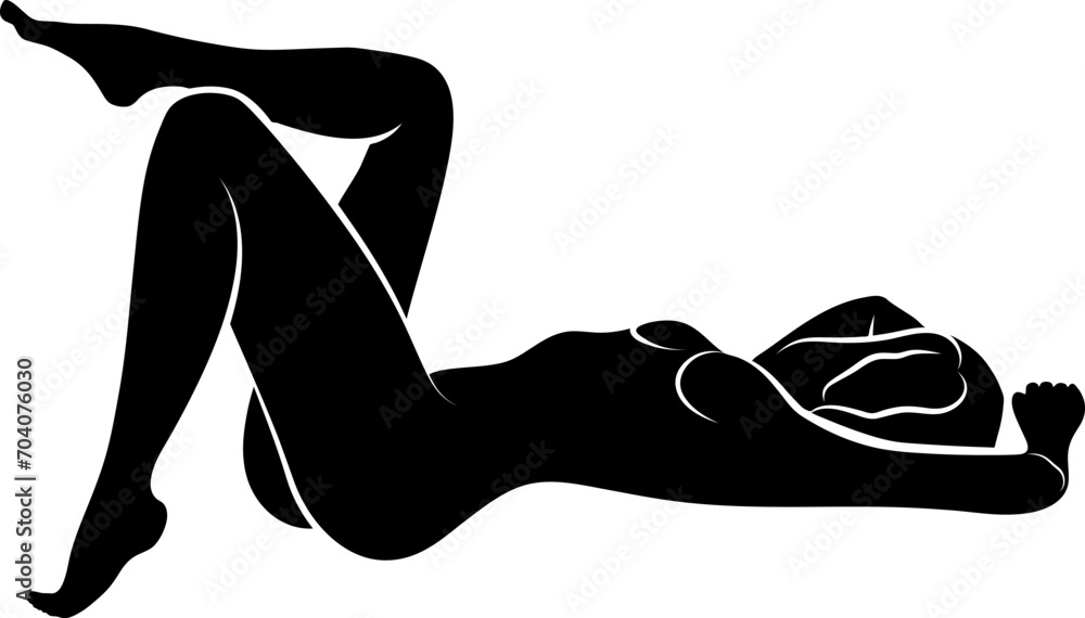 lying woman silhouette during workout lying woman silhouette during workout