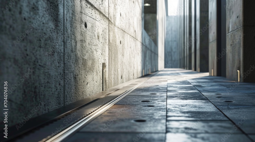 Abstract urban scene of modern architecture, perspective view of the street Abstract urban scene of modern architecture, perspective view of the street