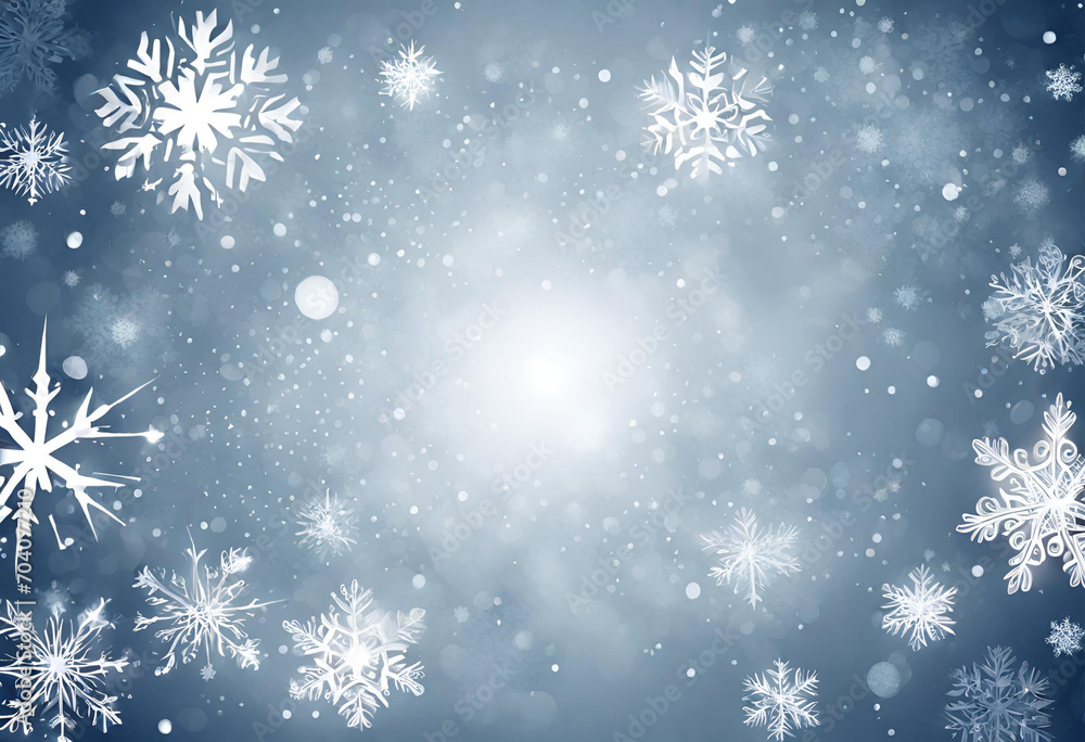 Snow background, snowy weather, snowflakes, background with light blue snow Snow background, snowy weather, snowflakes, background with light blue snow