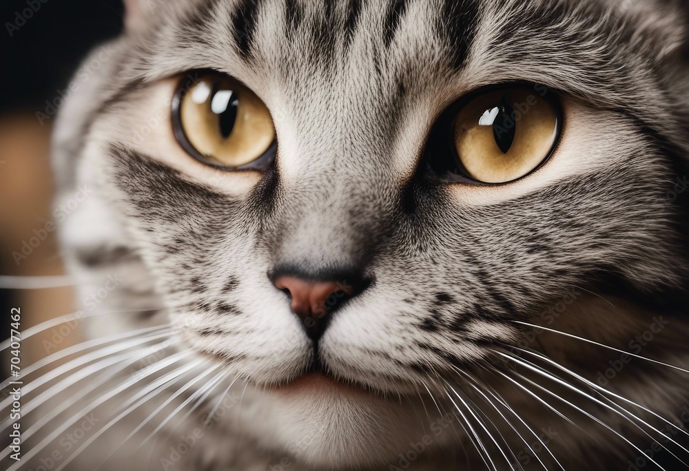 Surprised british cat with open mouth close up view Surprised british cat with open mouth close up view