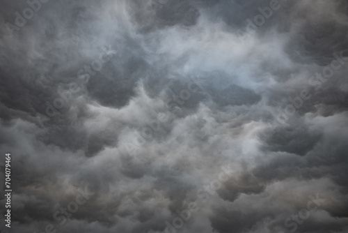 Dark dramatic swirling sky during a thunderstorm