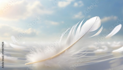 down feather soft white fluffly feather falling in the air swan feather photo
