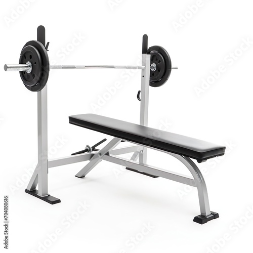Gym exercise equipment bench press on a white background. © Inventing Pixel. Inc
