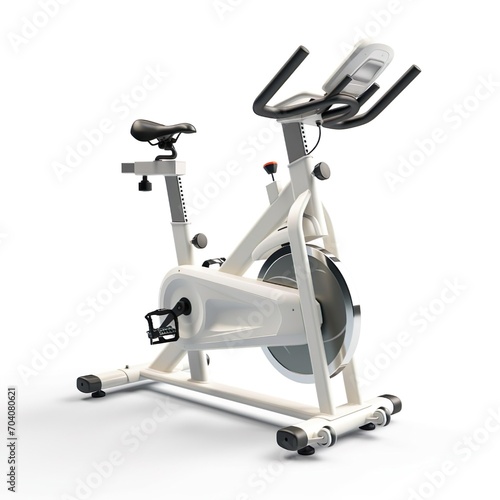 Gym Stationary Spinning Bike on a white background.