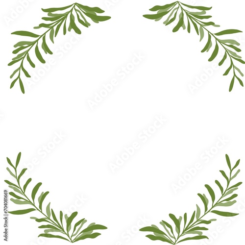 Wallpaper Mural Floral, botanical pattern illustration.leaf frame decoration  Torontodigital.ca