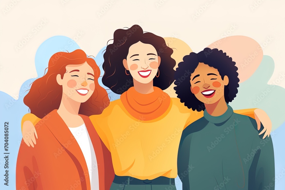 Illustration of a group of women Illustration of a group of women