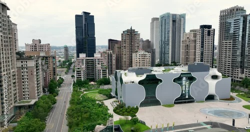 Aerial view of Taichung National Taichung Theater in Taiwan