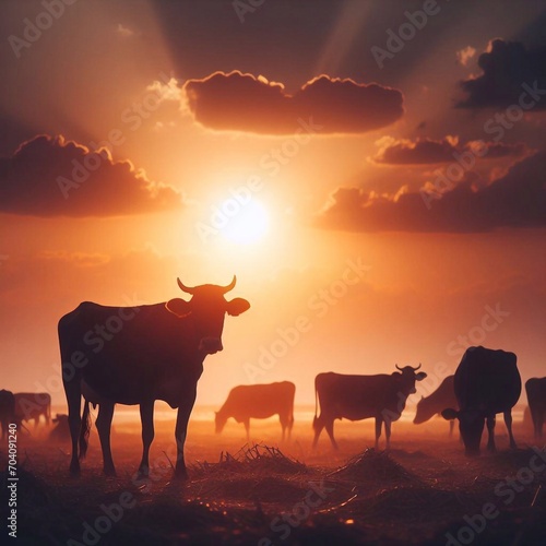 a herd of cows in a farm  © MASOKI