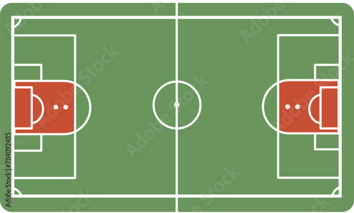 Football Court Vector Template Top View