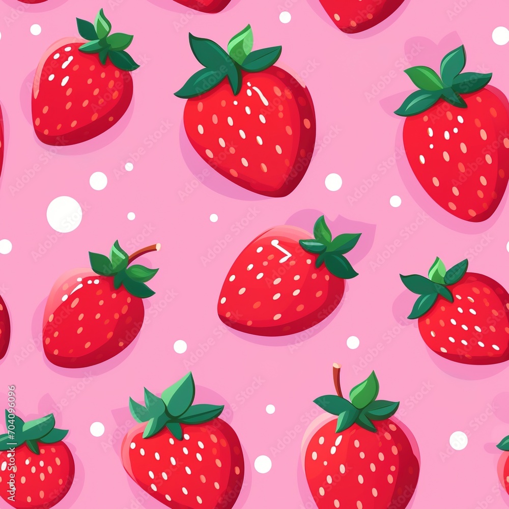 Pink background seamless strawberry pattern Pink background seamless strawberry pattern