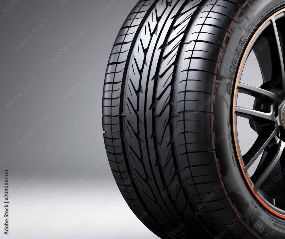 Close-Up Tire on White Background for Advertisements or Promotions Generative AI