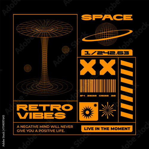 Urban Style T-Shirt print Design, Streetwear Aesthetic Y2K fashion. Printable vector clothes design. Grunge outfit screen printing.