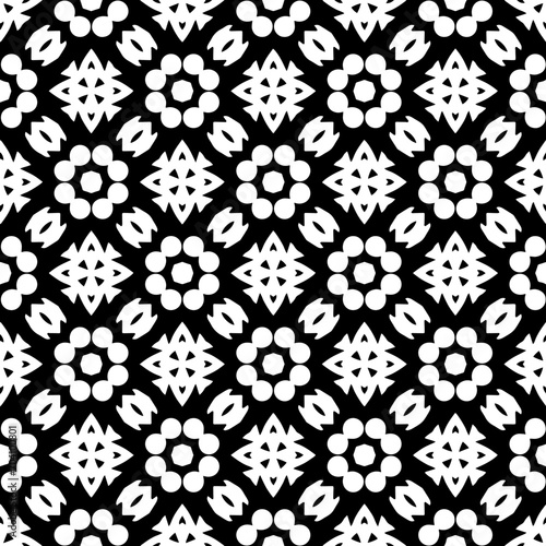 Monochrome pattern, Abstract texture for fabric print, card, table cloth, furniture, banner, cover, invitation, decoration, wrapping.seamless repeating pattern.Black and white color.