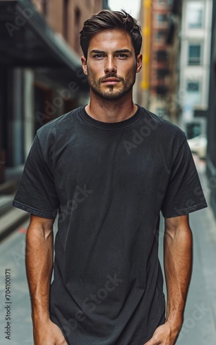 mockups of black men's t-shirts presented in a professional and appealing manner