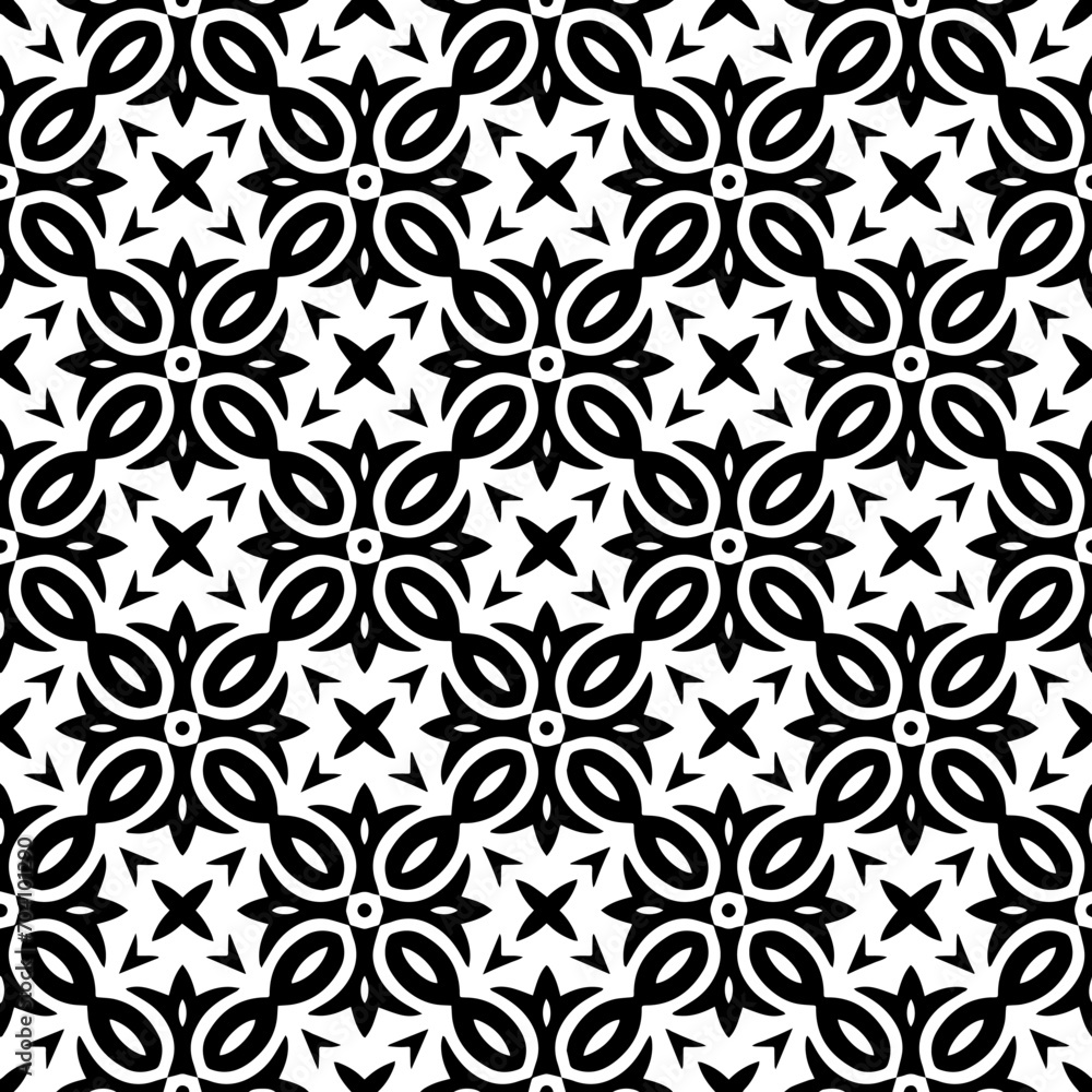Monochrome pattern, Abstract texture for fabric print, card, table cloth, furniture, banner, cover, invitation, decoration, wrapping.seamless repeating pattern.Black and white color. Monochrome pattern, Abstract texture for fabric print, card, table cloth, furniture, banner, cover, invitation, decoration, wrapping.seamless repeating pattern.Black and white color.