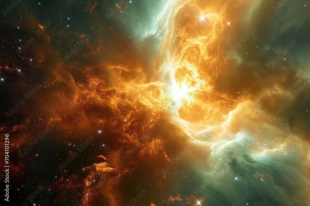 A cosmic visualization of a star being born in a dense molecular cloud