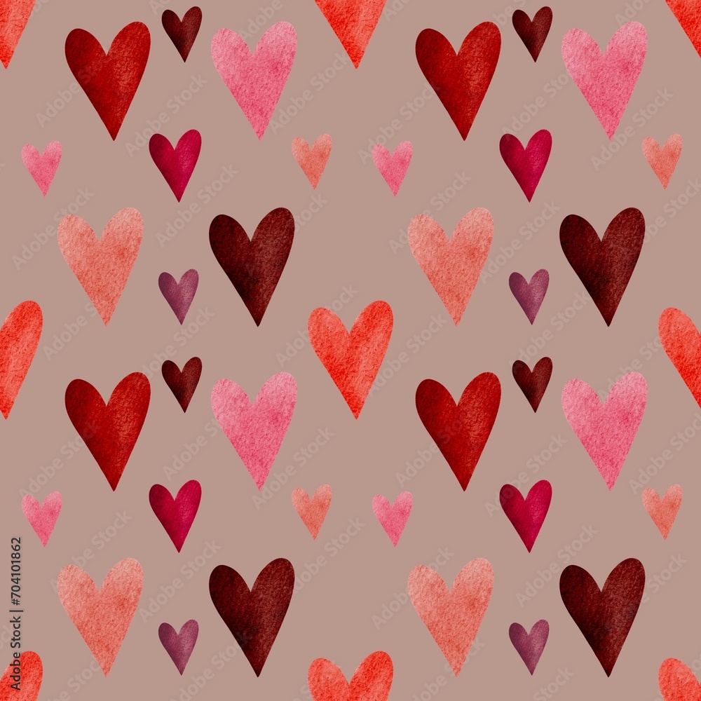 seamless pattern with hearts, Valentine's Day Seamless Patterns Valentine Patterns Watercolor 