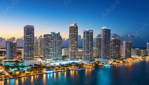 Downtown Miami, USA. Generative AI © Copper