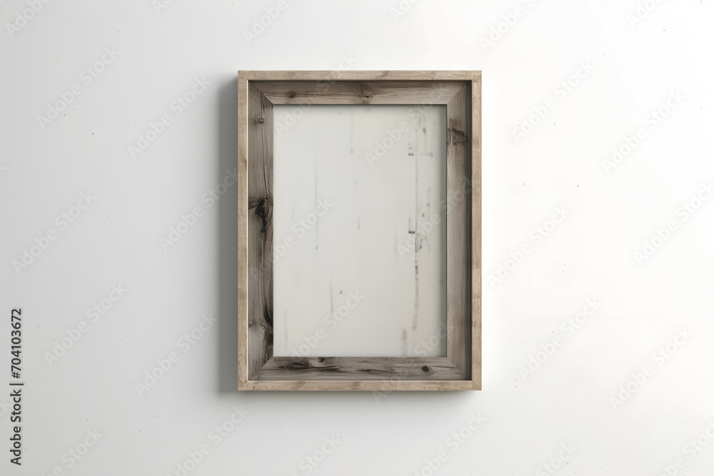  Mockup for wood paiting frame with white background, 16k, award-winning photography