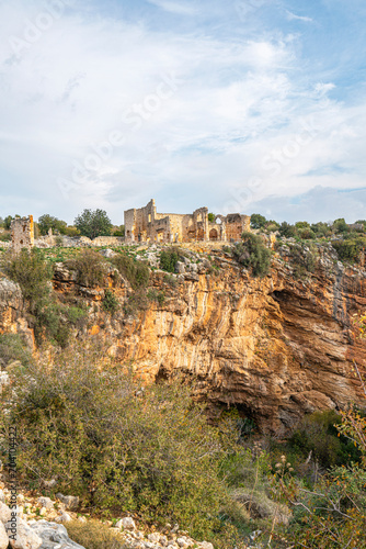 Amazing views from Kanlıdivane (ancient Canytelis), which is an ancient city situated around a big sinkhole in Mersin, Turkey.