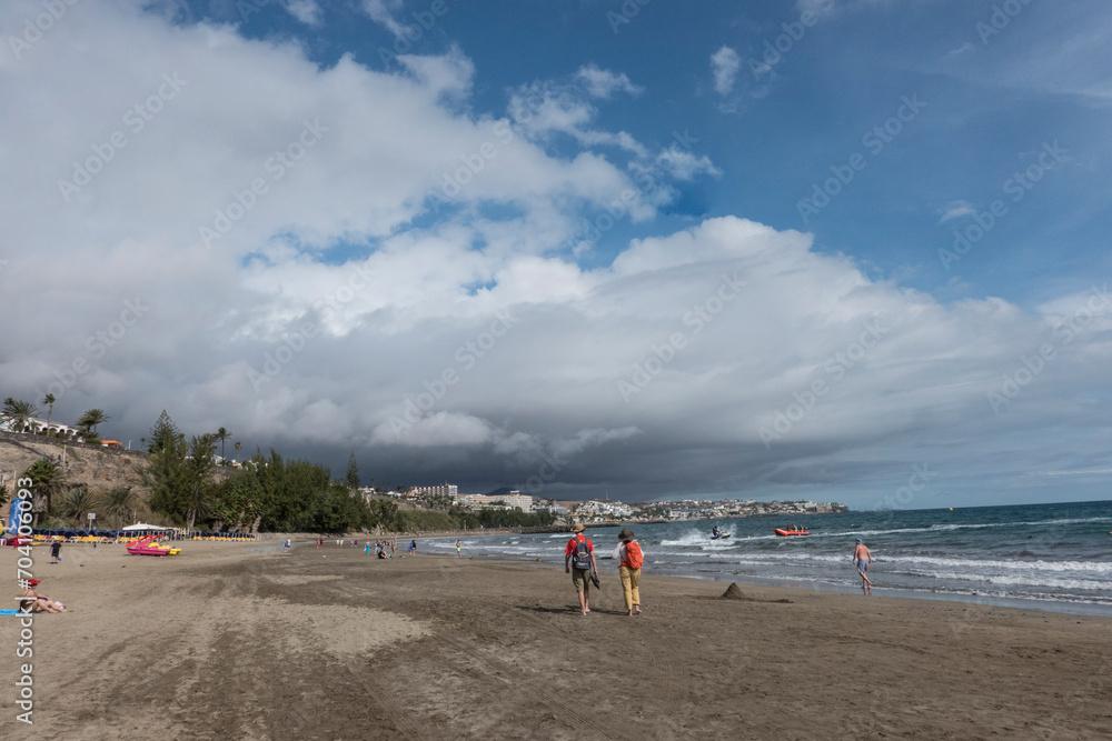 Blick vom Strand Playa del Ingles nach Norden