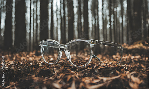 glasses lost in a forest