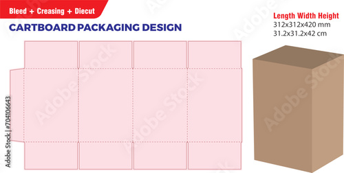 carton box shipping packaging box dieline template 