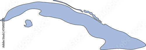 Map of Cuba. Country map silhouette vector illustration