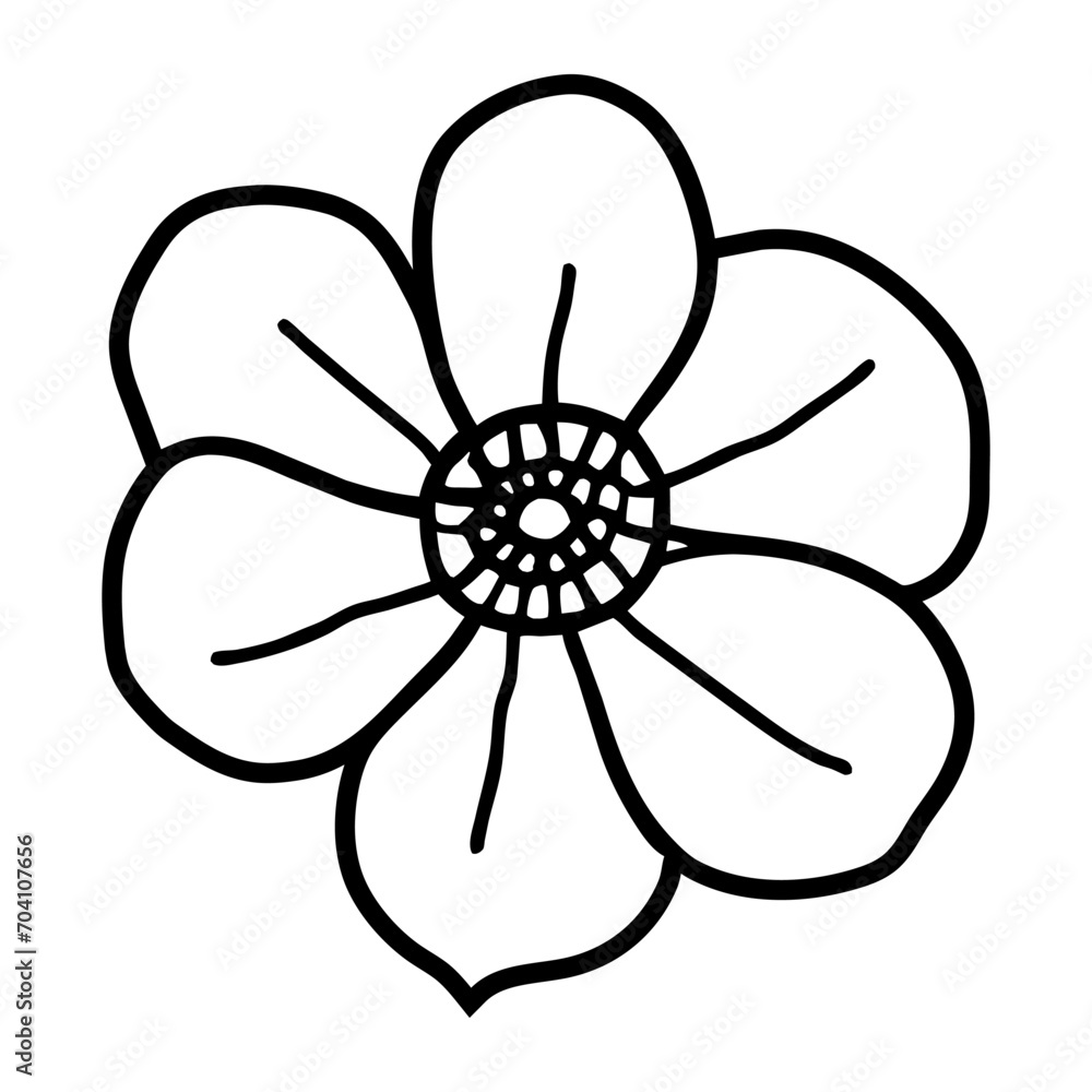 Hand drawn simple flower illustration Hand drawn simple flower illustration