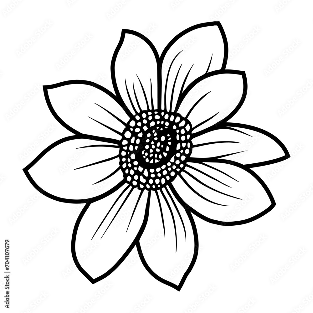 Hand drawn simple flower illustration Hand drawn simple flower illustration