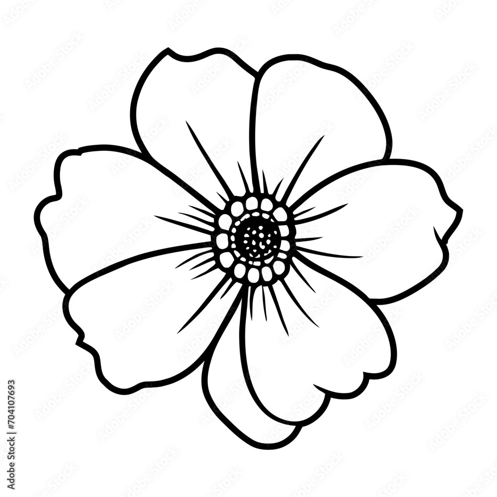 Hand drawn simple flower illustration Hand drawn simple flower illustration