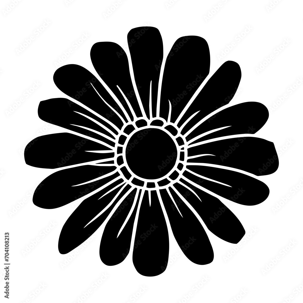 Hand drawn simple flower illustration Hand drawn simple flower illustration