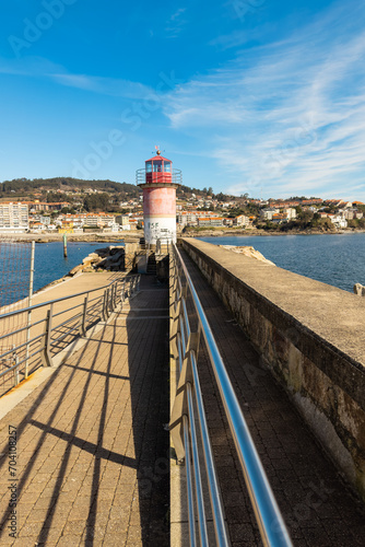 Panoramic view of Sanxenxo in summer, famous touristic destination in Galicia, Spain. High quality photo