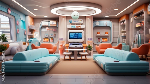 futuristic waiting room interior design photo