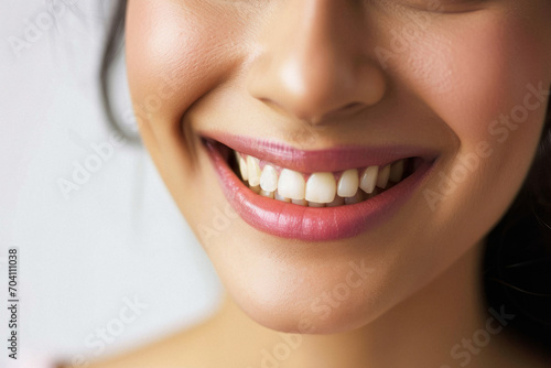 Smiling Asian Indian Model with Clean Teeth  Dental Ad Beauty  