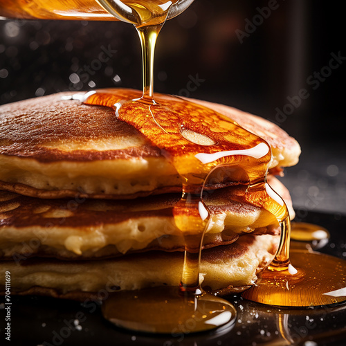 Fresh Fluffy Pancakes with Syrup, 