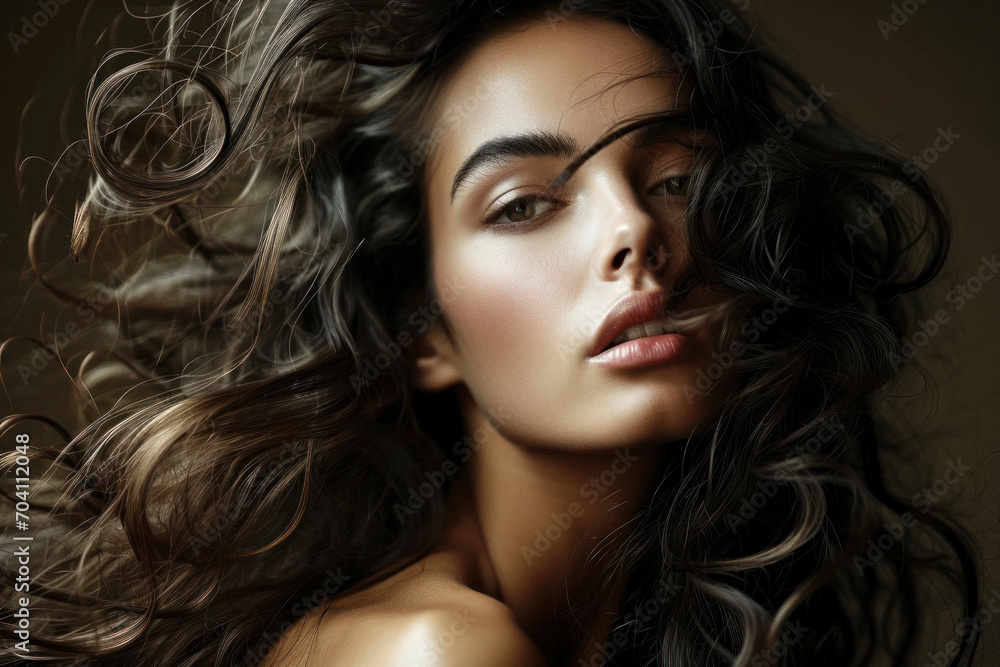 Luxurious Black Hair Portrait for Hair Care Ad Luxurious Black Hair Portrait for Hair Care Ad