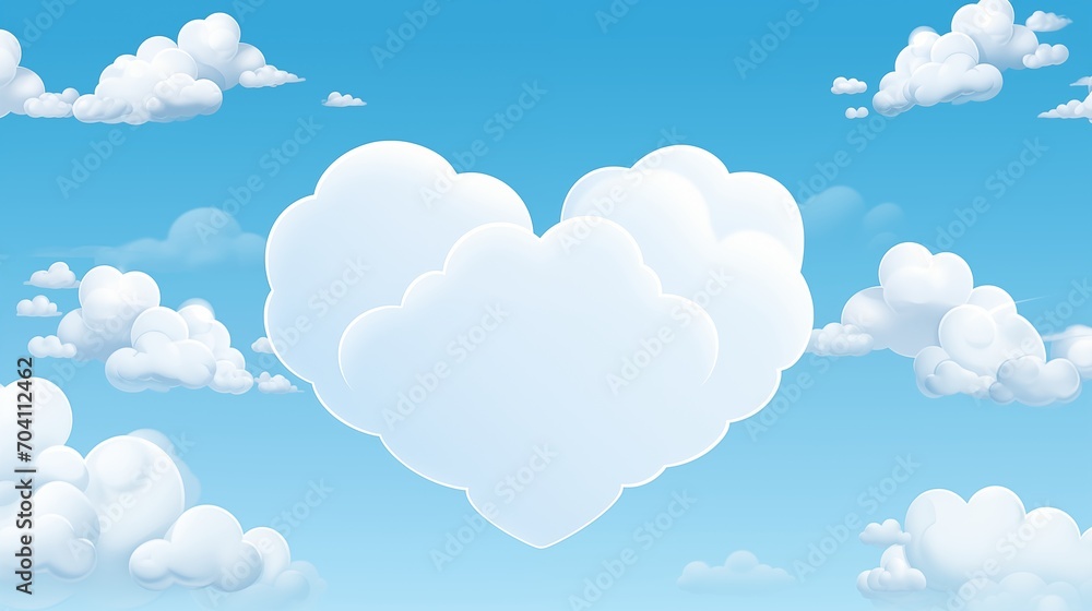 Illustration of A pristine white heart gracefully floats in the muted pastel sky, surrounded by abundant cloud wisps, creating a tranquil and dreamlike atmosphere. Illustration of A pristine white heart gracefully floats in the muted pastel sky, surrounded by abundant cloud wisps, creating a tranquil and dreamlike atmosphere.