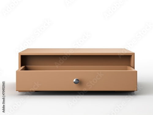 brown box with drawers isolated on white background