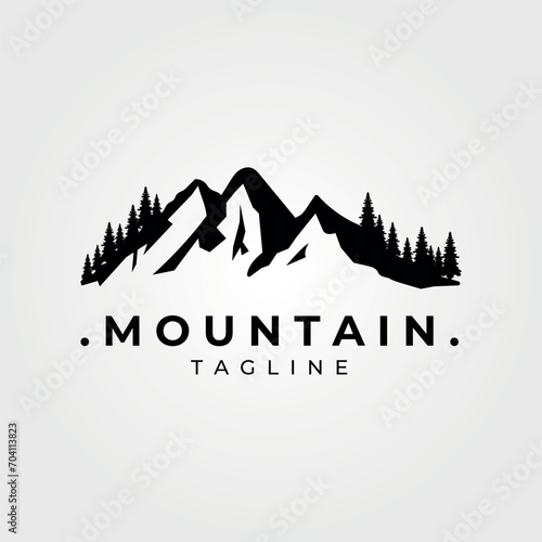 vintage mountain logo illustration design
