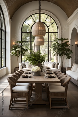 Elegant Coastal Dining Room Interior Design