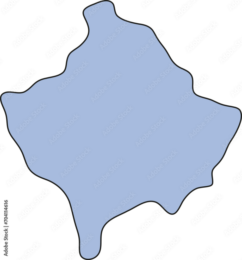 Map of Kosovo. Country map silhouette vector illustration Map of Kosovo. Country map silhouette vector illustration
