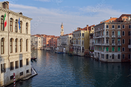 Morning view of Canal Grande from Ponte di Rialto bridge in Venice, Italy © Paolo