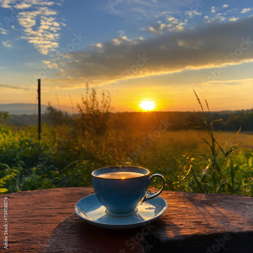 the cup at the sunny dawn